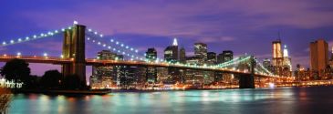 Фреска Бруклинский мост под фиолетовым небом