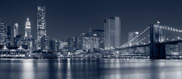 Фреска Черно белая панорама Нью-Йорка