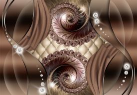 Фреска 3D Абстракция в коричневом цвете