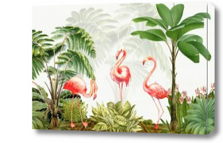 Картина Фламинго в лесу