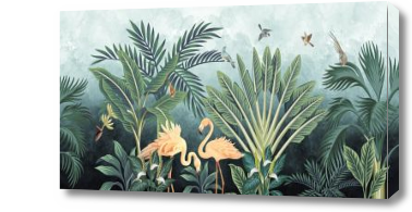 Картина Фламинго в джунглях